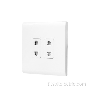 Brittiläiset sähköpistorasiat 2Gang 2Pin Socket Outlets Valkoinen